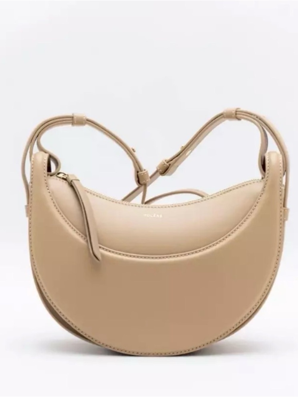 Polene Crescent Shoulder Bag in Beige